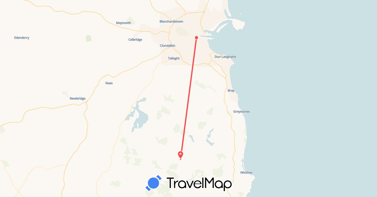TravelMap itinerary: driving, hiking in Ireland (Europe)